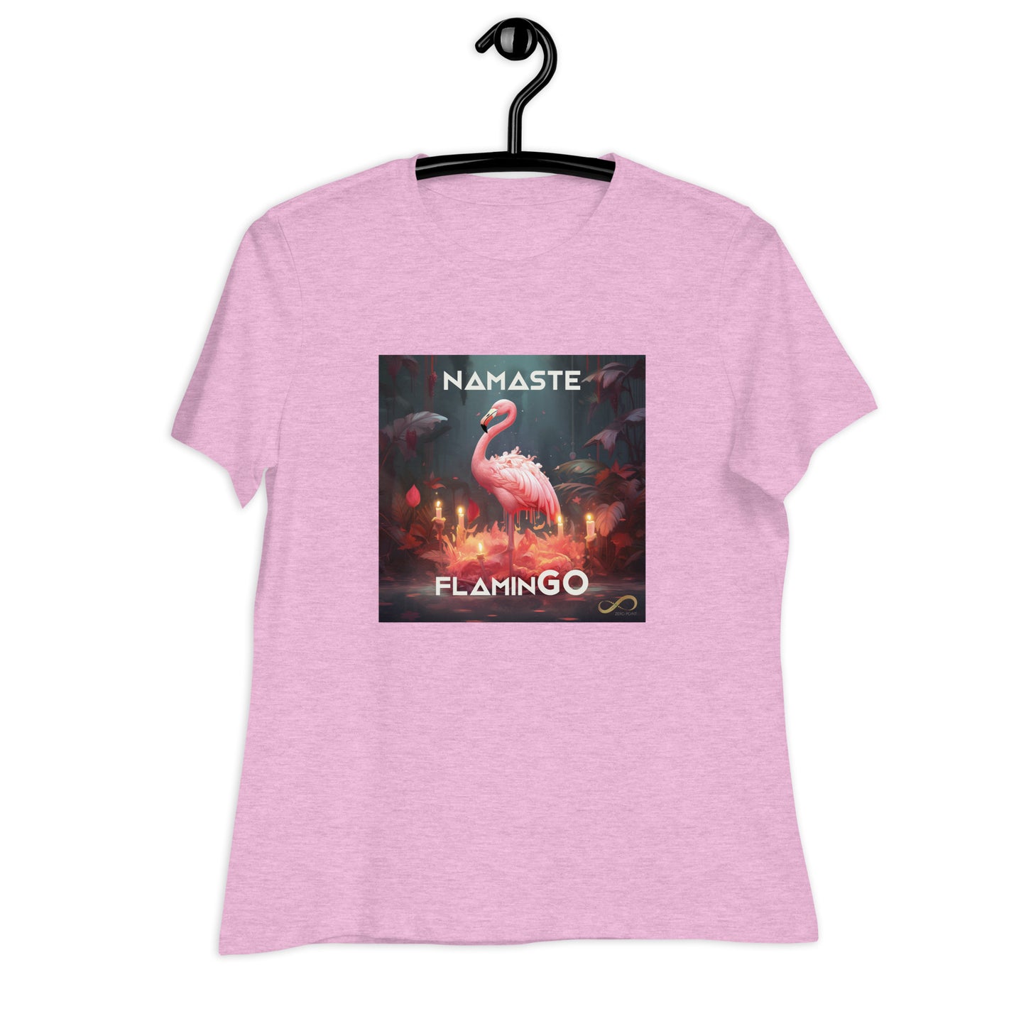 Meditating Zen Flamingo with Mantra Women's Shirt