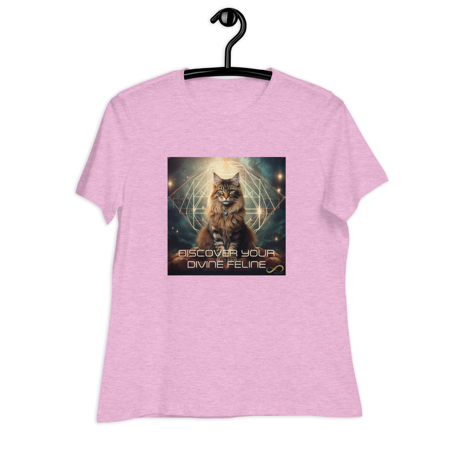 Meditating Zen Divine Feline with Mantra Women's Shirt