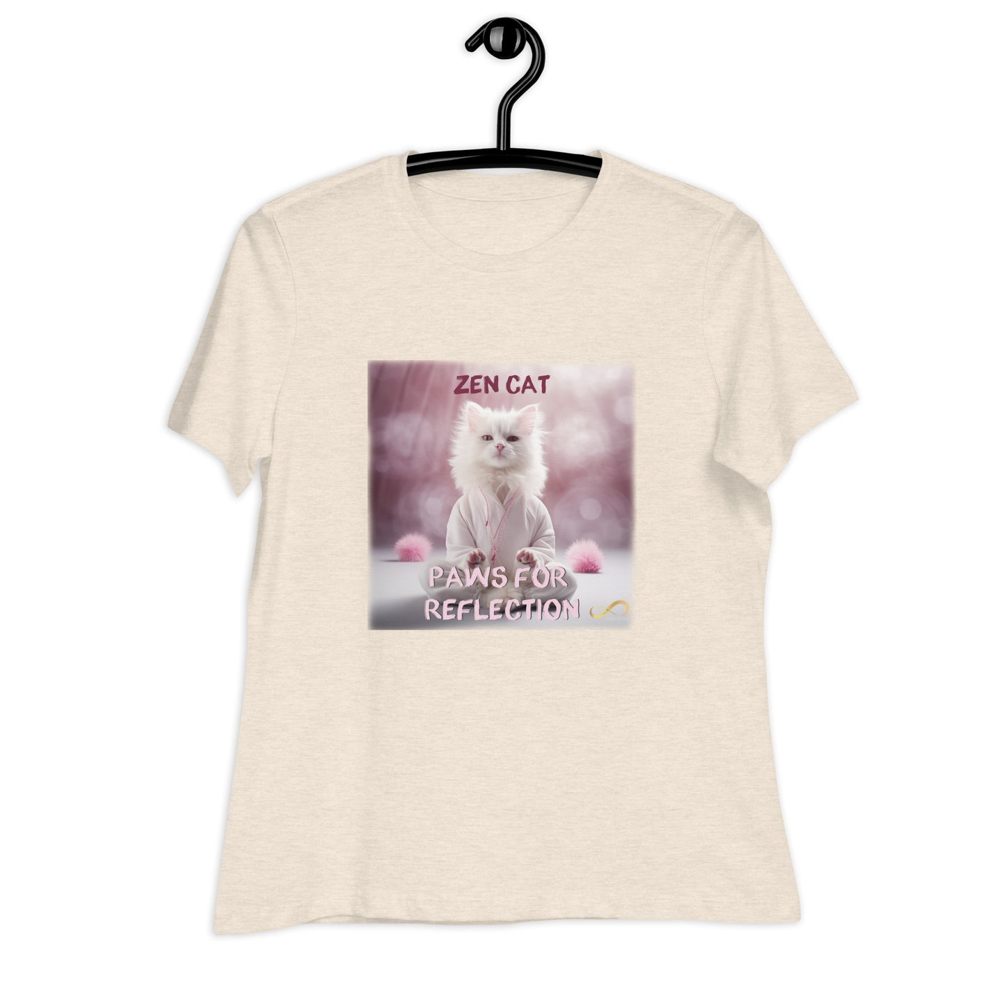 Meditating Zen Cat with Mantra Women's Shirt