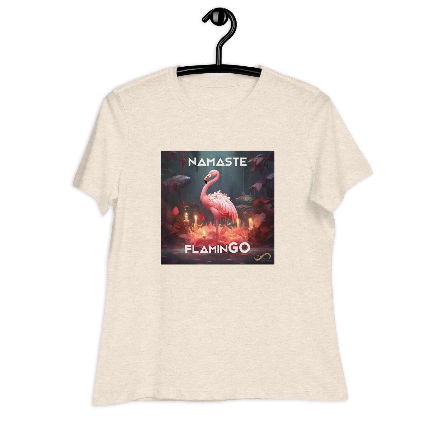 Meditating Zen Flamingo with Mantra Women's Shirt