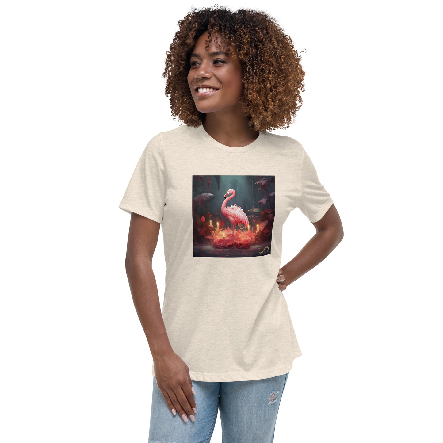 Meditating Zen Flamingo Women's Shirt