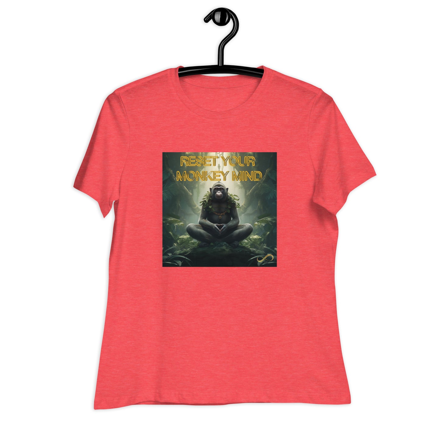 Meditating Zen Monkey Mind with Mantra Women's Shirt