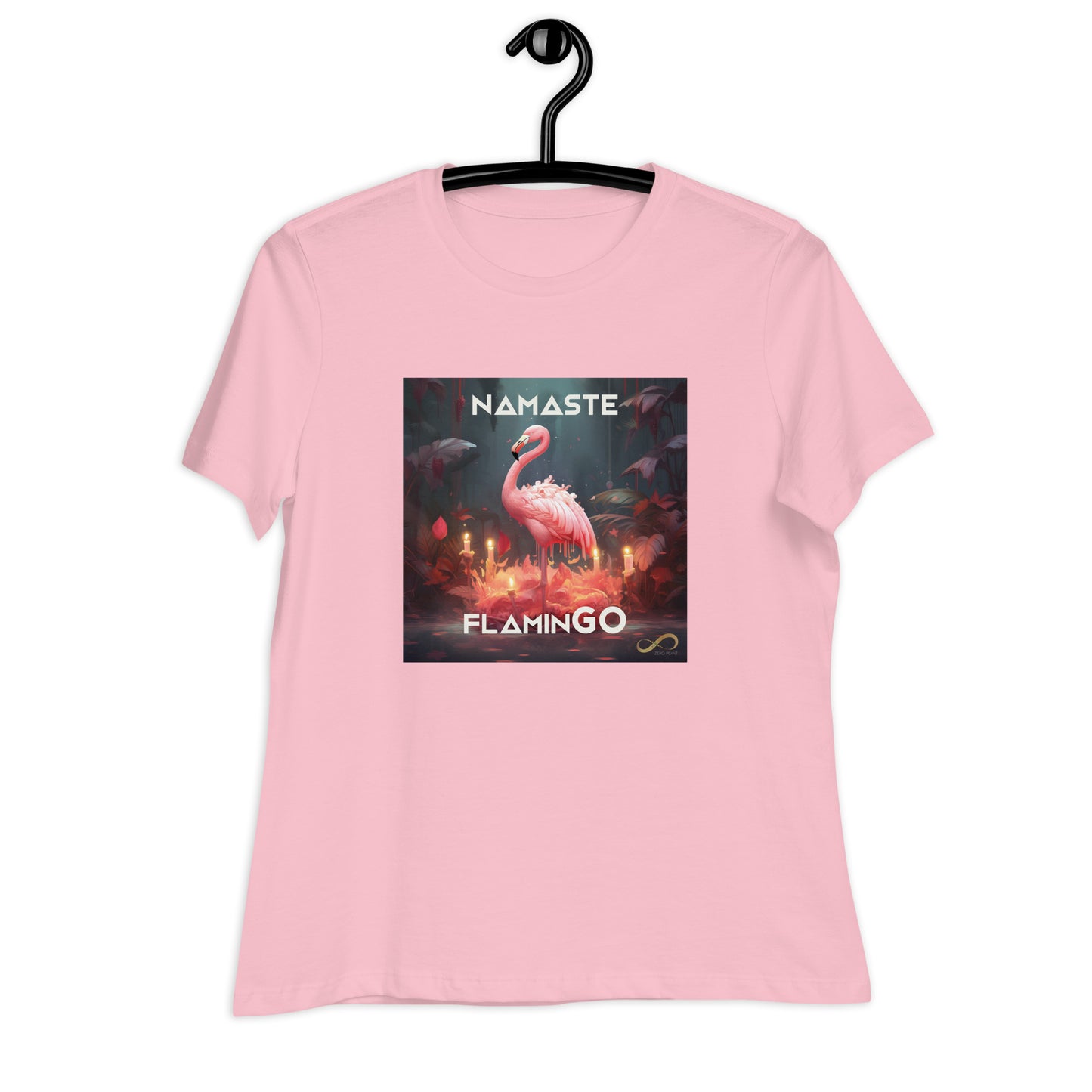 Meditating Zen Flamingo with Mantra Women's Shirt