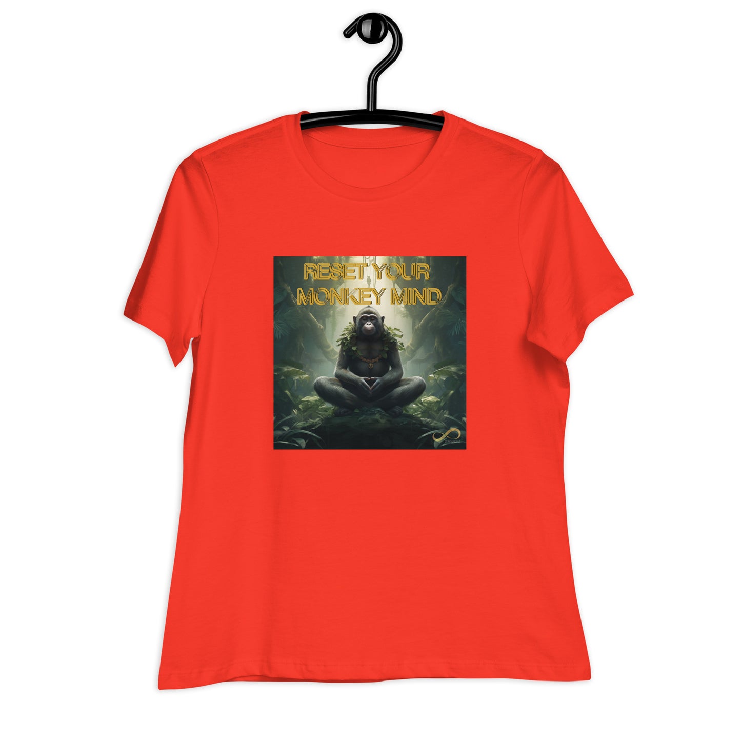 Meditating Zen Monkey Mind with Mantra Women's Shirt