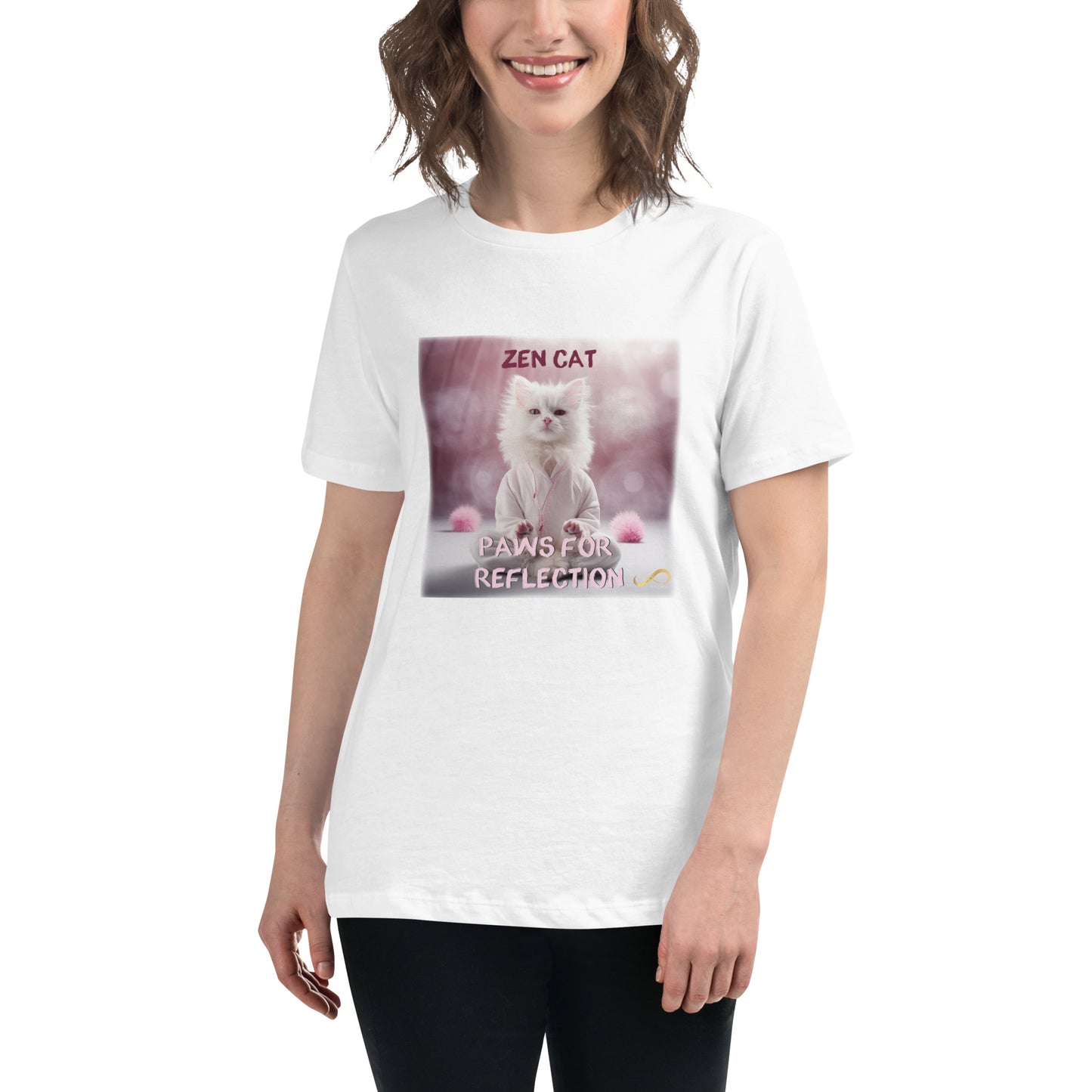 Meditating Zen Cat with Mantra Women's Shirt