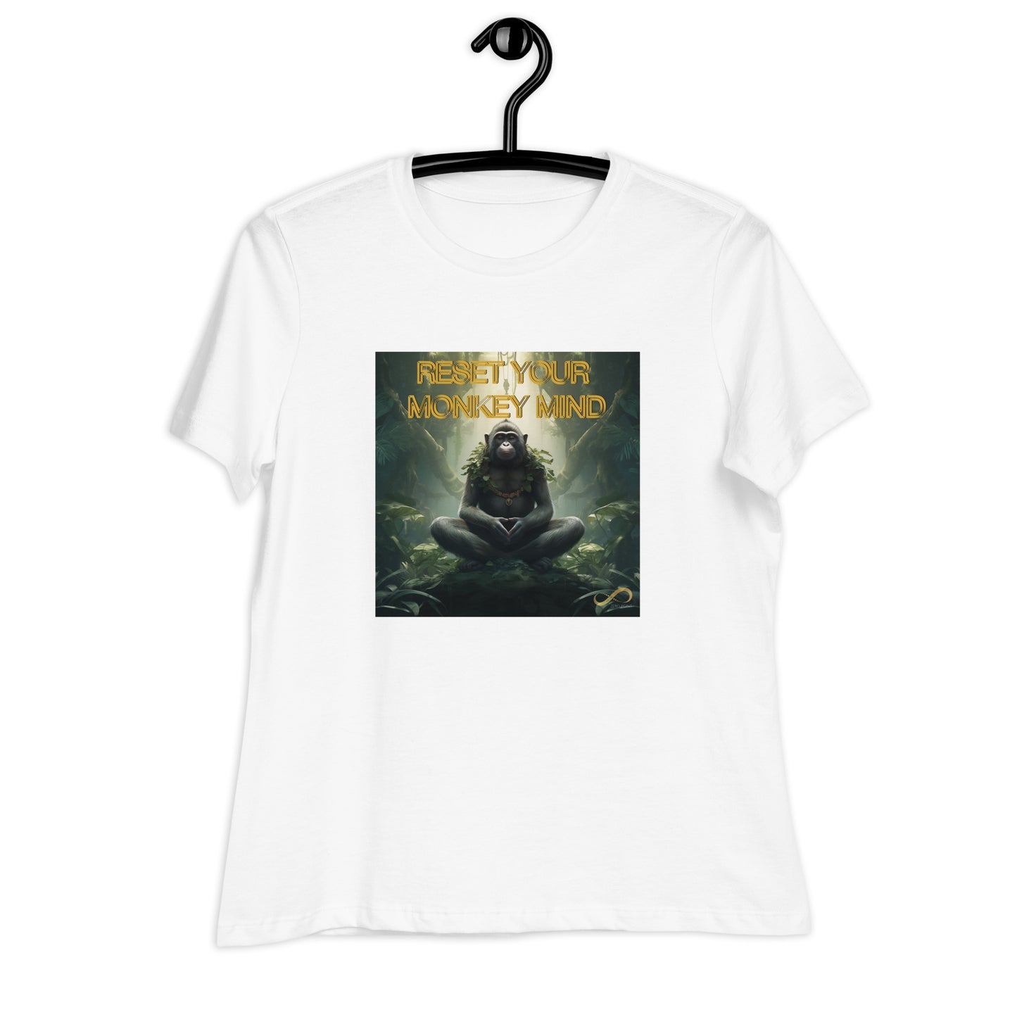 Meditating Zen Monkey Mind with Mantra Women's Shirt