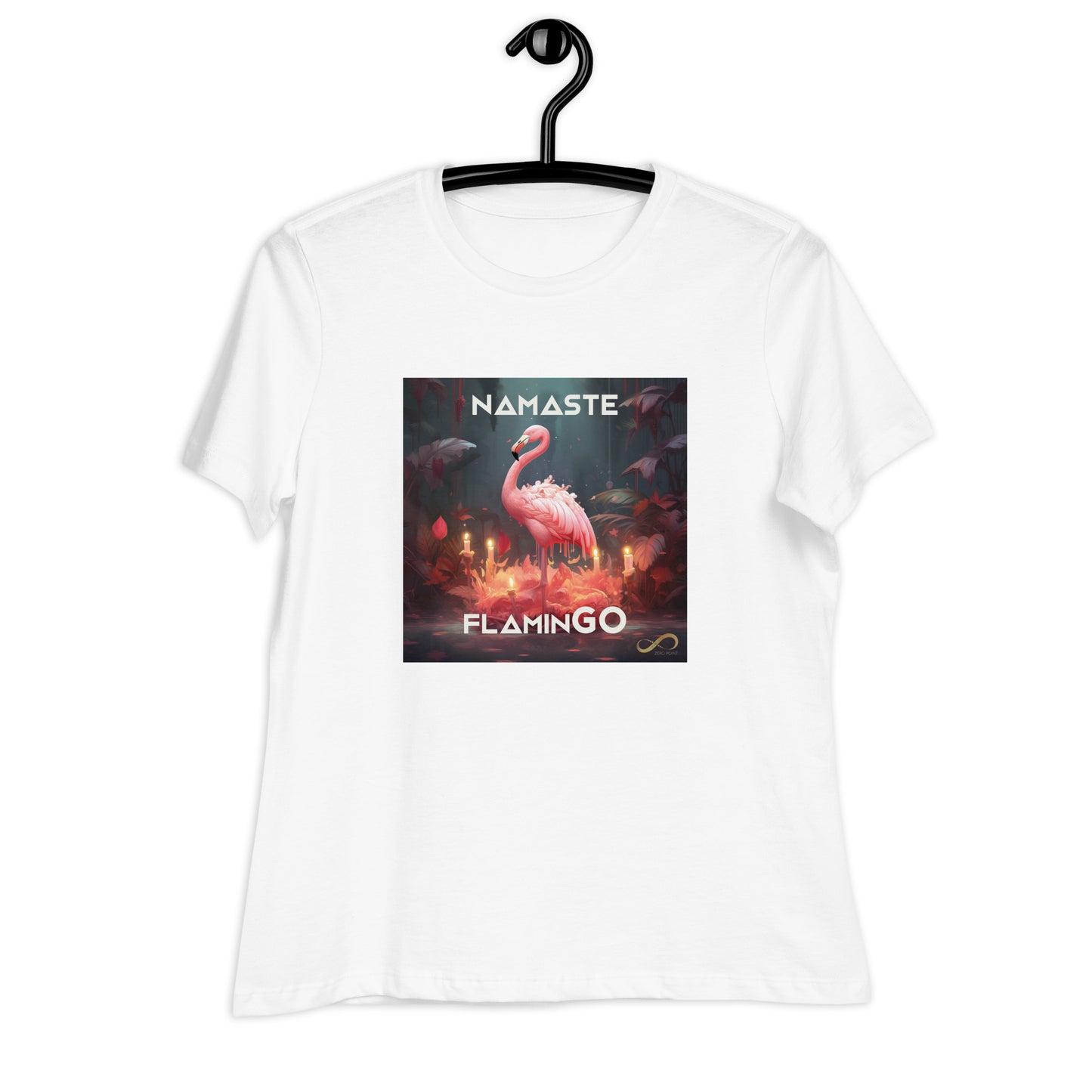 Meditating Zen Flamingo with Mantra Women's Shirt